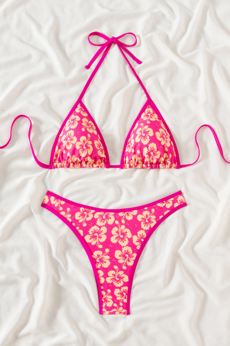Magenta Floral Print Bikini