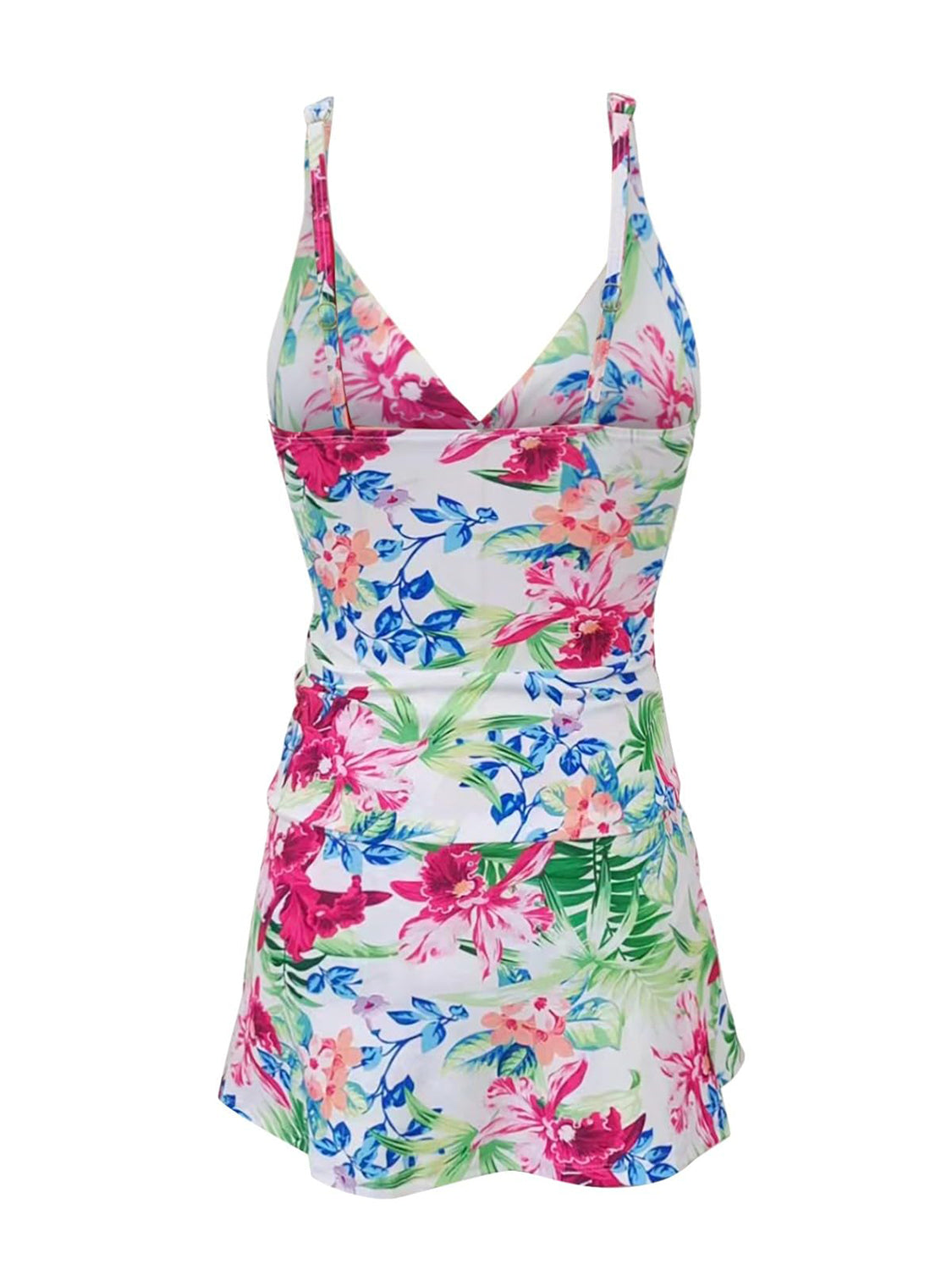 Floral Printed Spaghetti Strap Top and Skirt Swim Set (Sizes XS-2XL)