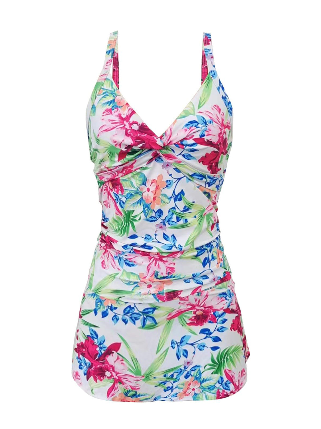 Floral Printed Spaghetti Strap Top and Skirt Swim Set (Sizes XS-2XL)