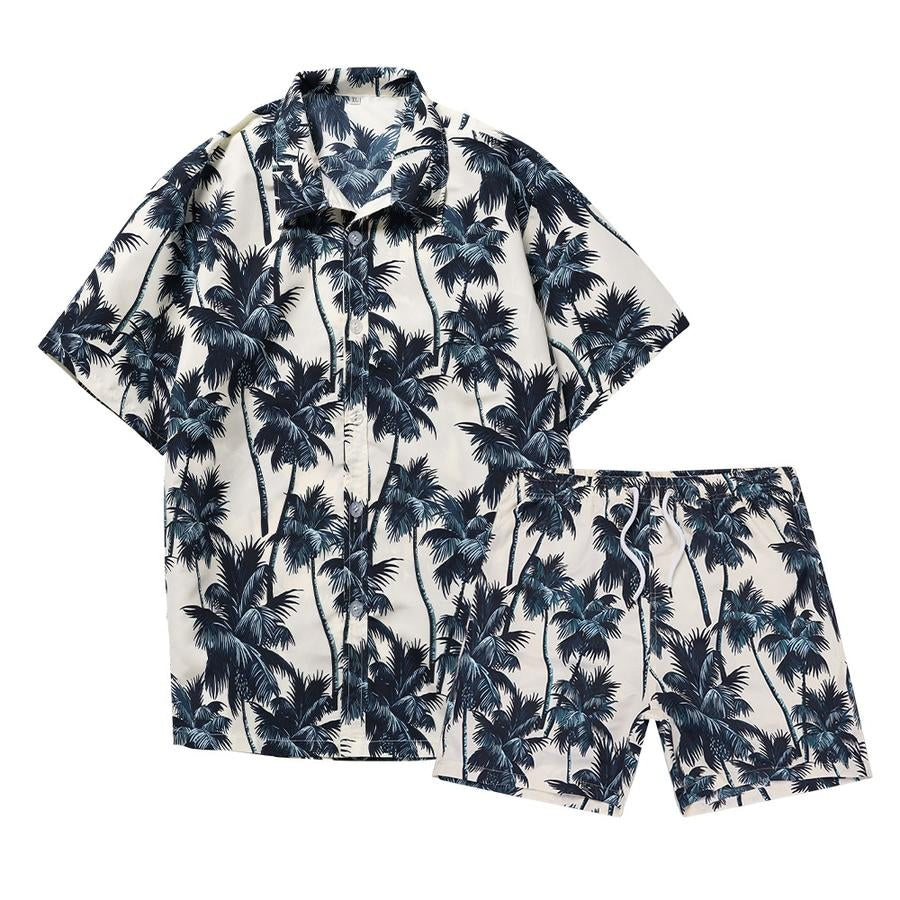 Men's Two Piece Coconut Print Swim Trunks & Matching Top