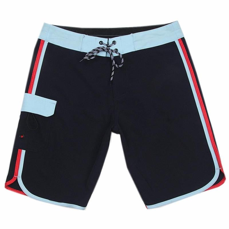 Men’s Black Boardshorts With Striped Trim