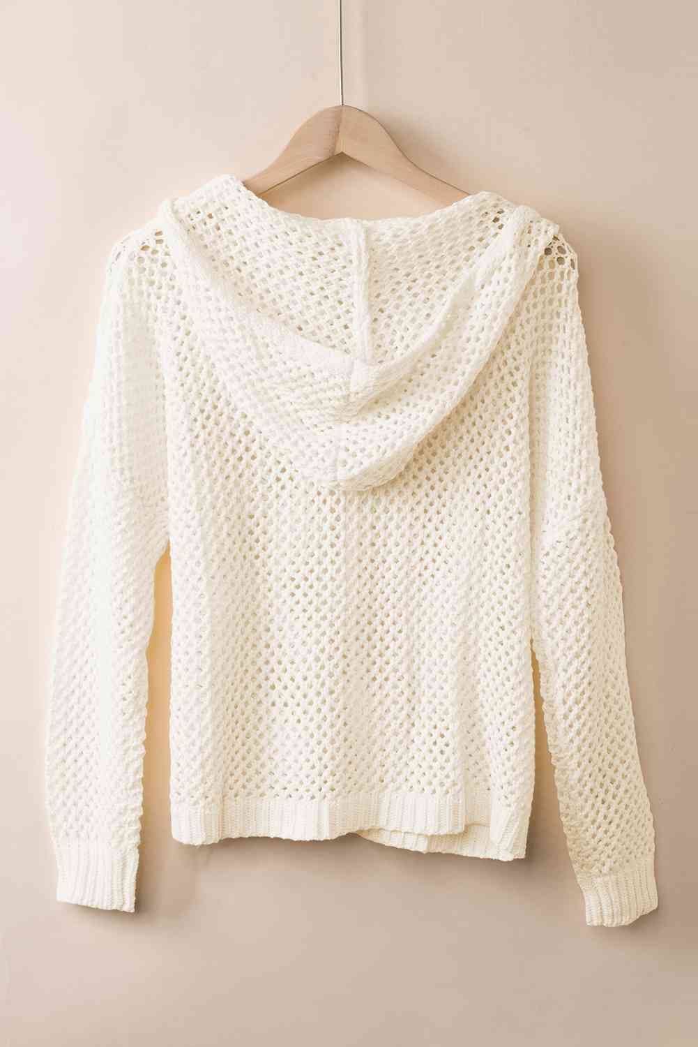 Lace-Up Hooded Sweater