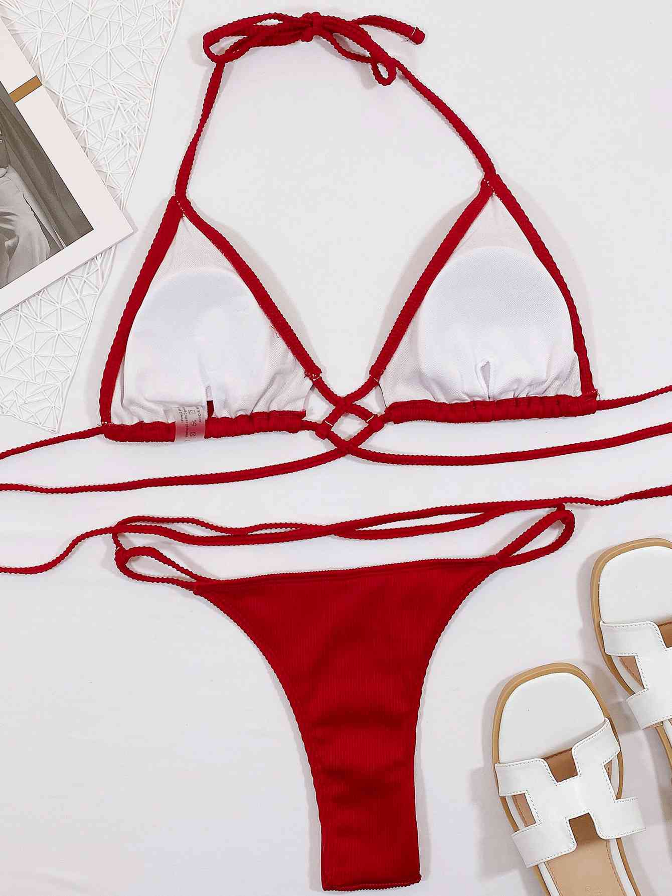 Bikini For Swimming | Crisscross Bikini Set | Beach Groove Swimwear
