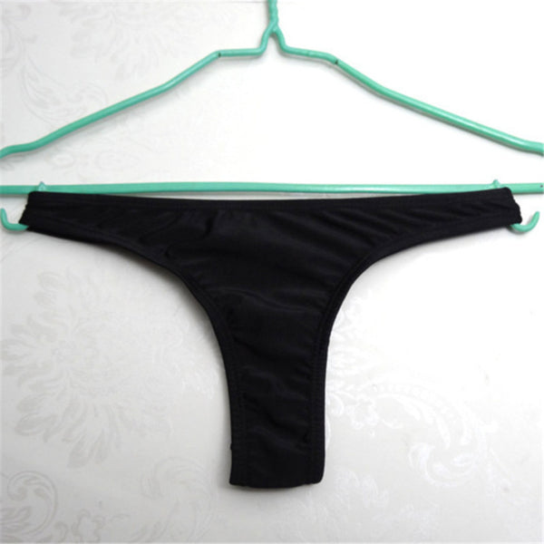 Black Thong Bikini Bottom (Sold Separately) as Beach Groove Swimwear