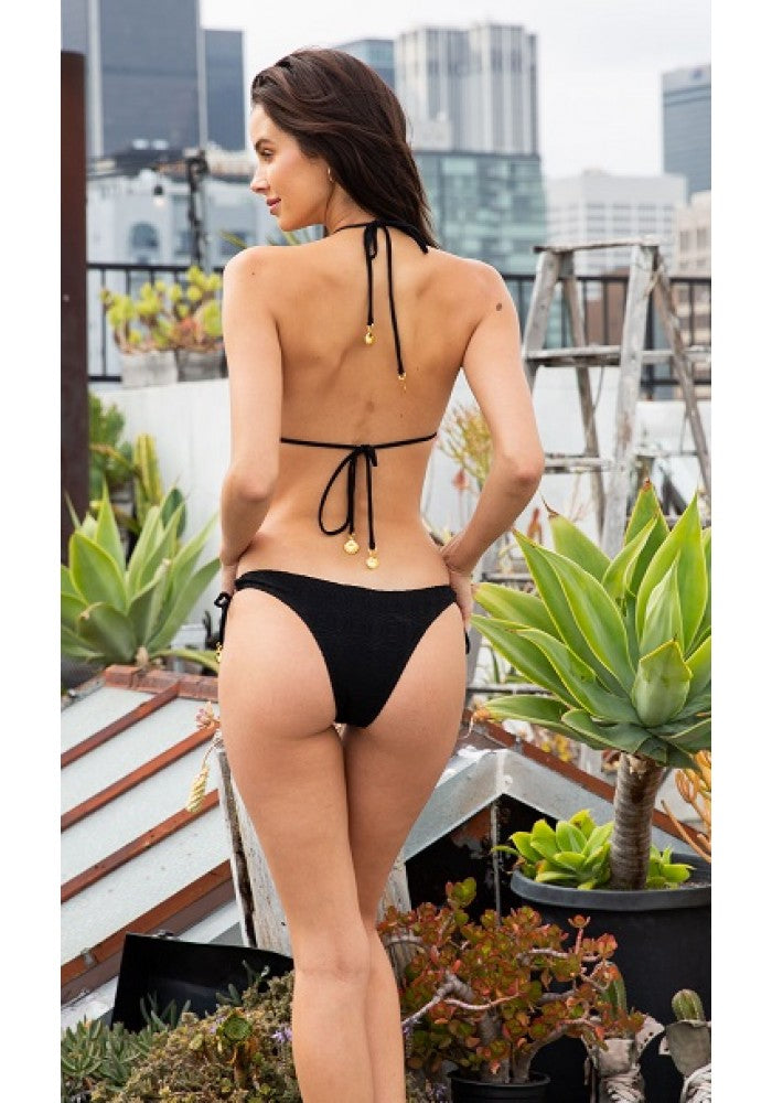 3-Piece Black Bikini With Shorts Cover-up
