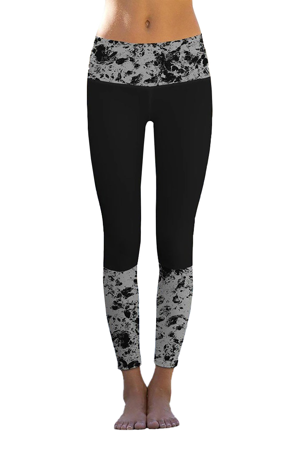 Black Mercury Printed Detail Leggings Yoga Pants