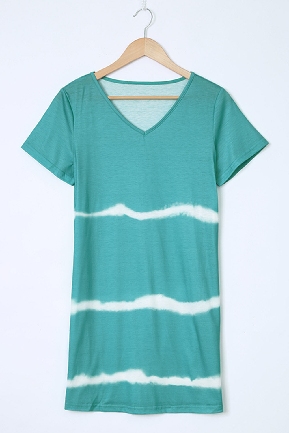 Green Tie Dye Casual Mini Dress