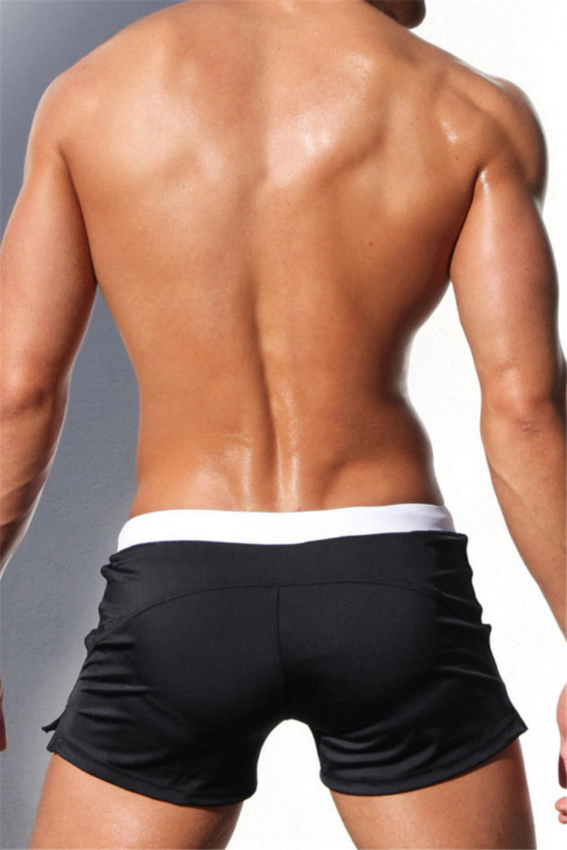 Men's  Zip-Up Pocket  Swim Boxers (Multiple Colors)