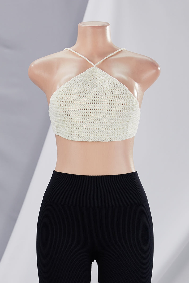 Knitted Unpadded Self-Tie Beach Bikini Tops