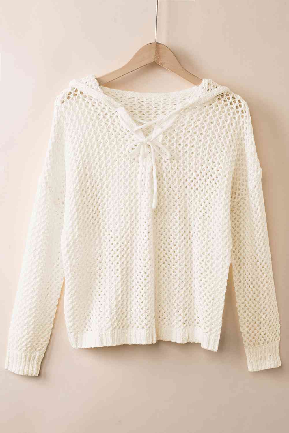 Lace-Up Hooded Sweater
