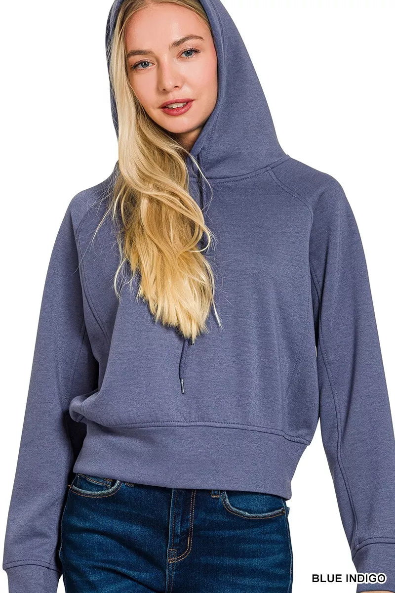 Zenana Drawstring Scuba Hoodie