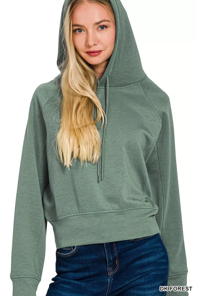 Zenana Drawstring Scuba Hoodie
