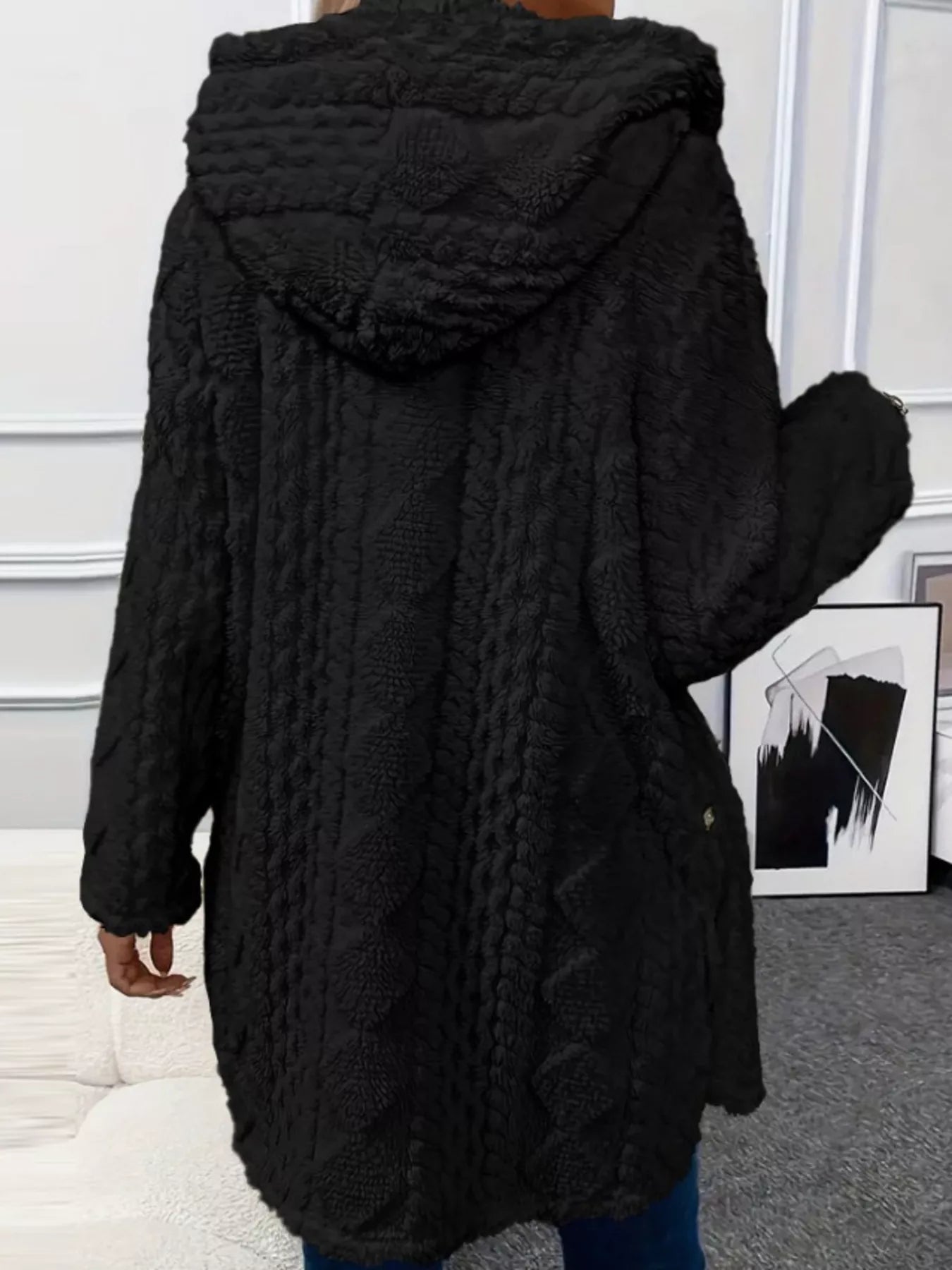 Full Size Button-Down Hooded Jacket (Also In Plus Sizes)