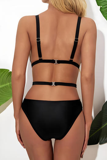 Mesh Stitching Deep V Hollow Out One-Piece Swimsuit