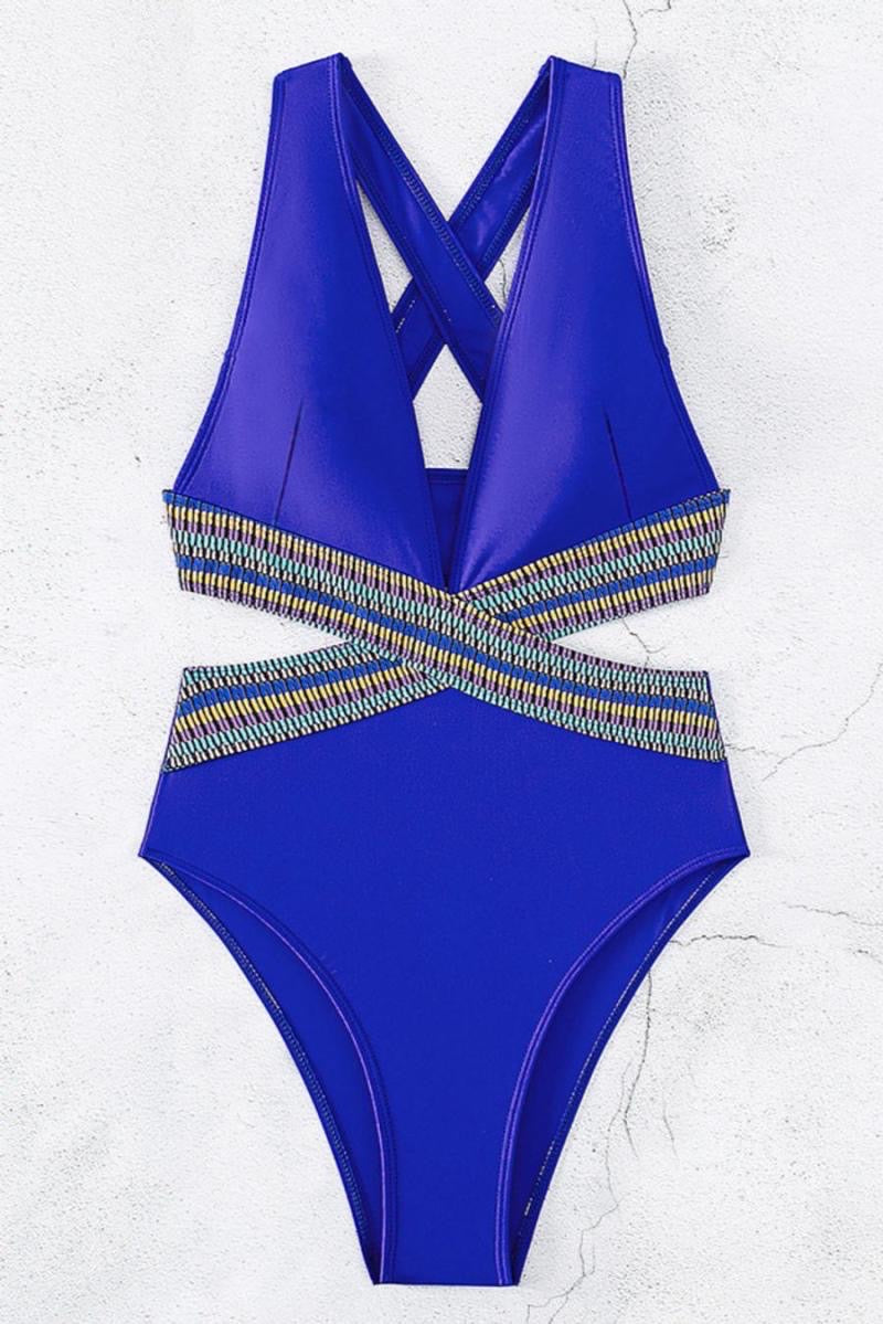 Royal Blue One Piece Swimsuit With Alluring Cutouts