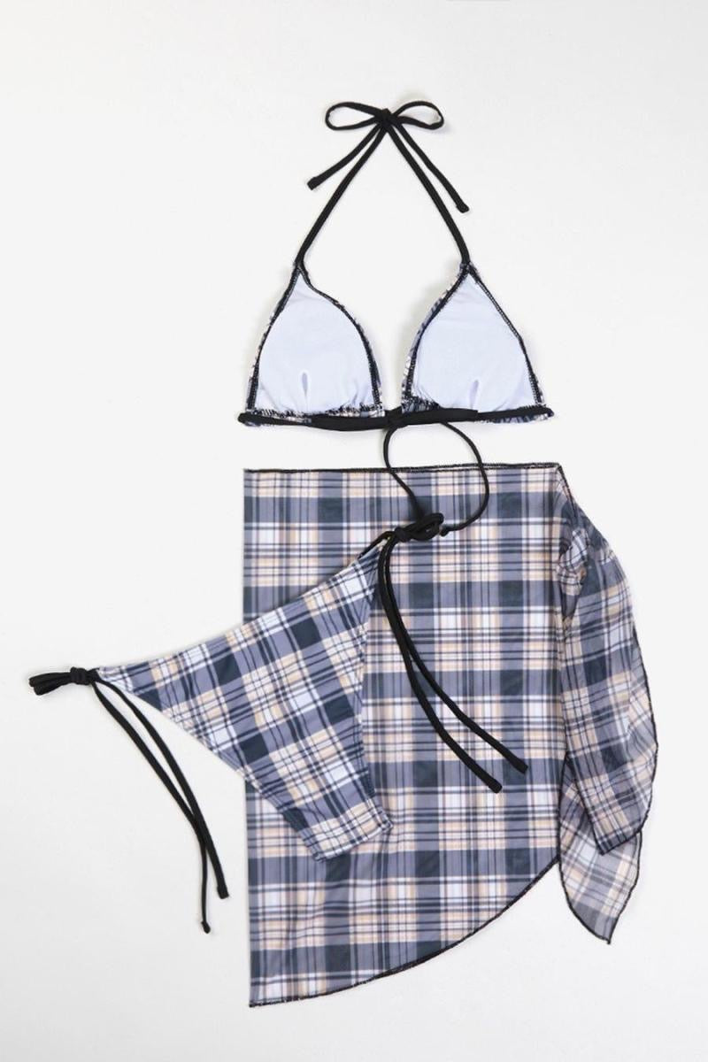 Plaid Bikini With Matching Cover-up