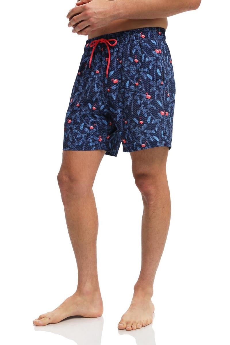 Flamingo Print Men’s Swim Trunks