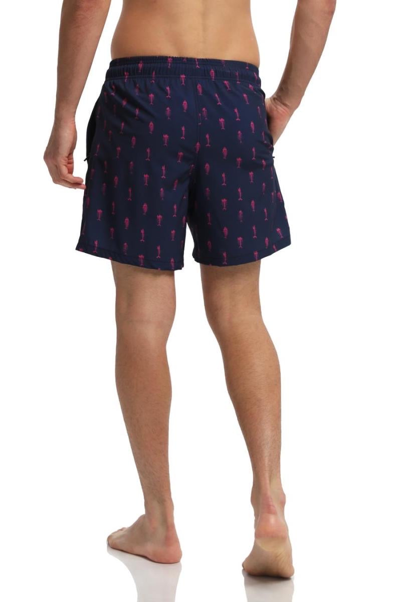 Men’s Fish Bone Print Swim Trunks