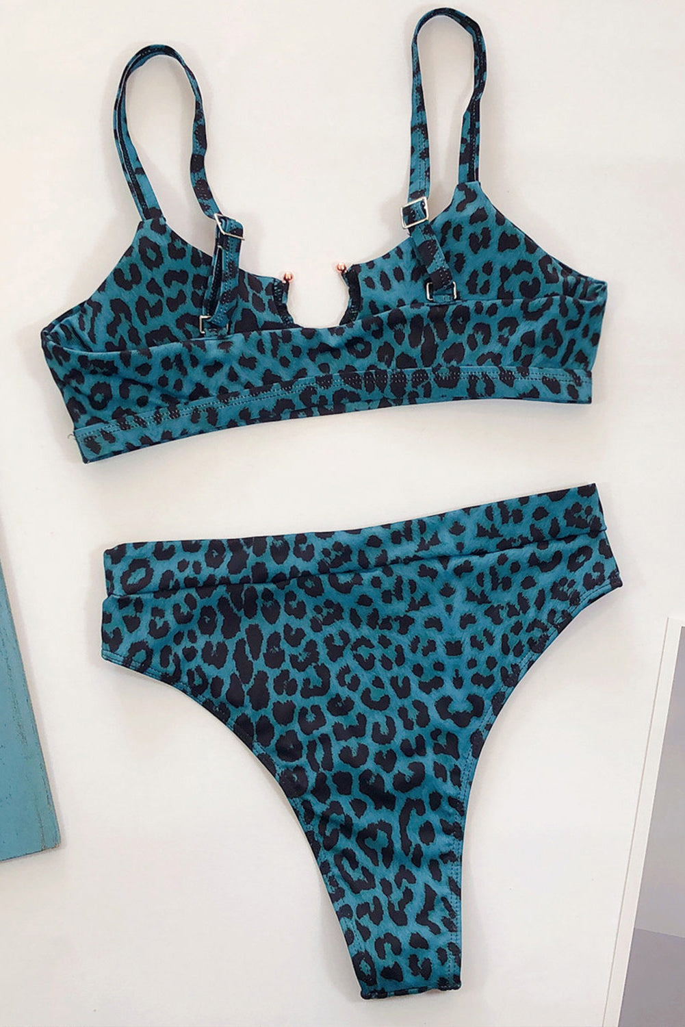 Blue Leopard High Waist Print Bikini