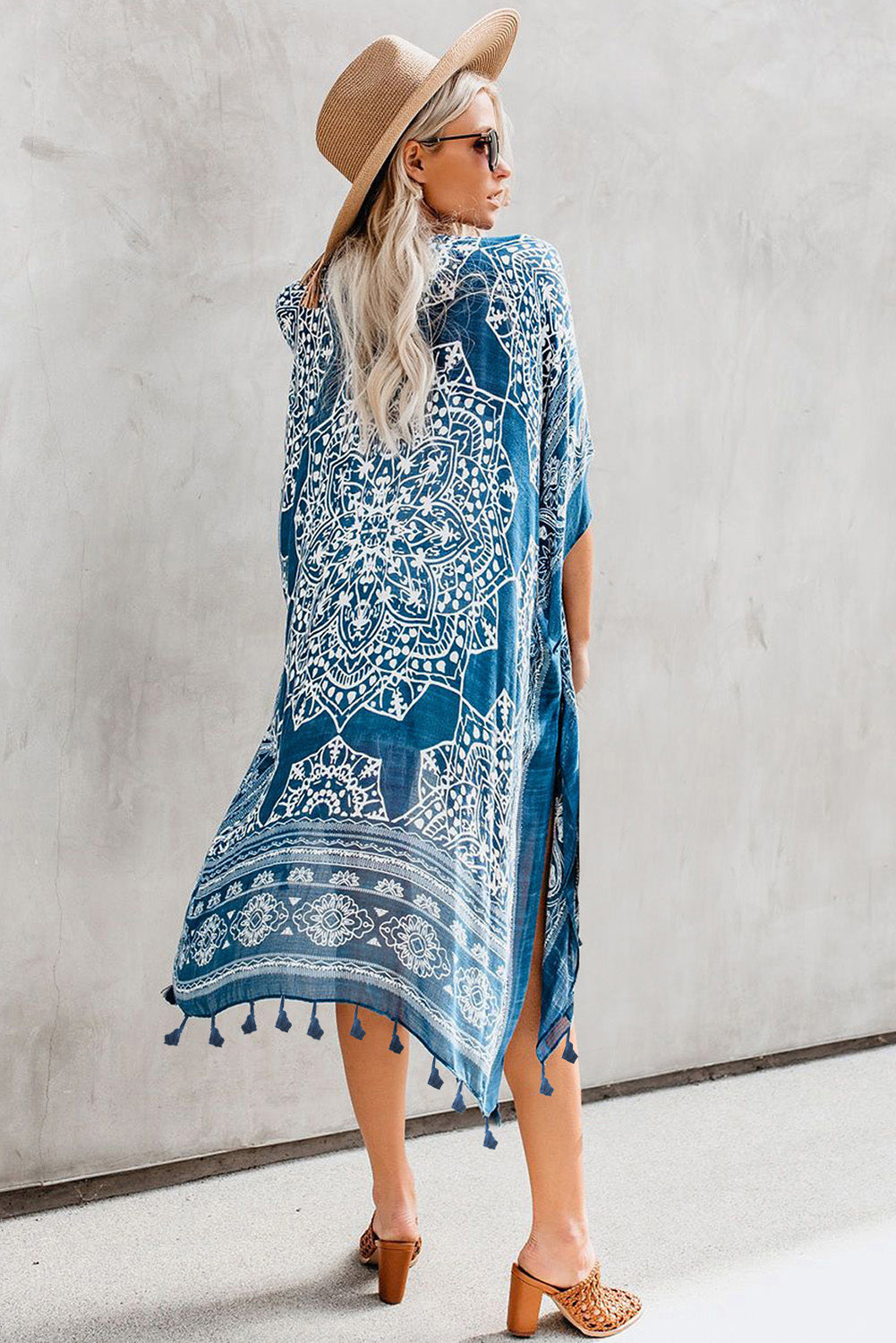 Blue Anja Tassel Kimono (One Size)