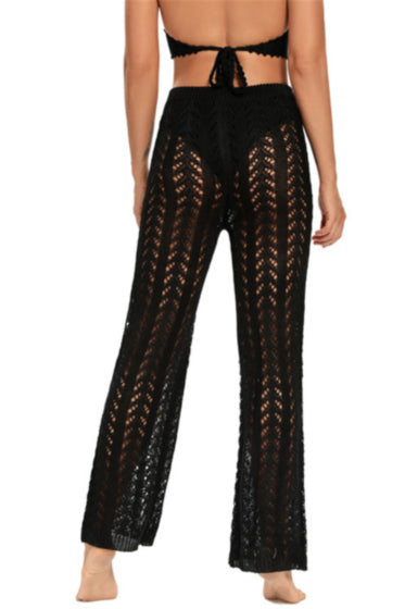 Knitted See Through Lace-up Beach Pants Cover-up (Sold in Multiple Colors)