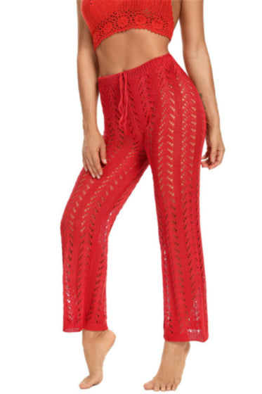 Knitted See Through Lace-up Beach Pants Cover-up (Sold in Multiple Colors)