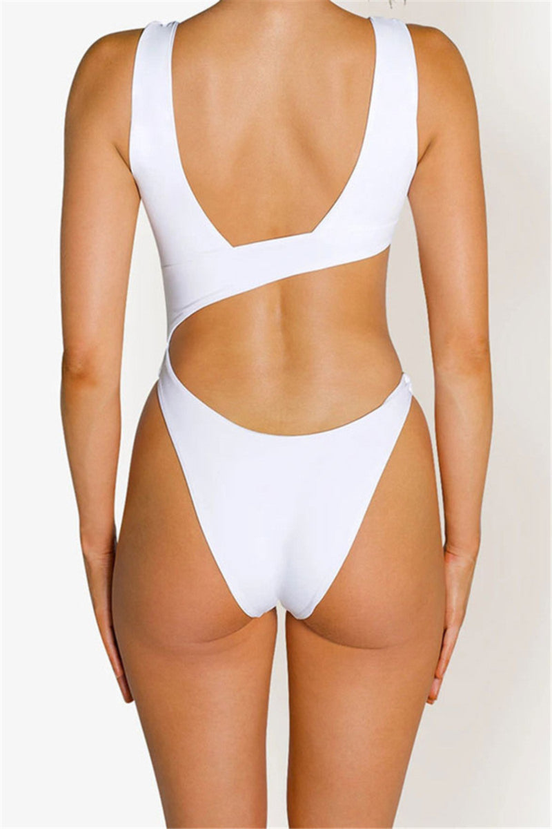 White Padded Cut Out One-Piece Swimsuit