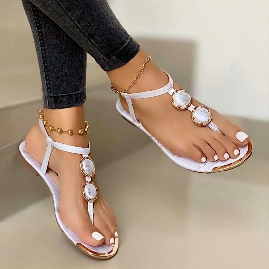 T-Strap Sandal Made with Pu Leather
